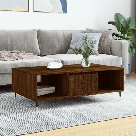Brown oak engineered wood coffee table 104x60x35 cm by vidaXL, Coffee table - Ref: Foro24-827083, Price: 82,81 €, Discount: %