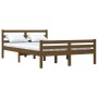 Estructura de cama madera maciza King marrón miel 150x200 cm de vidaXL, Camas y somieres - Ref: Foro24-814827, Precio: 154,18...