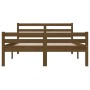 Estructura de cama madera maciza King marrón miel 150x200 cm de vidaXL, Camas y somieres - Ref: Foro24-814827, Precio: 154,18...