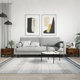 Mesas centro 2 uds madera ingeniería roble ahumado 50x46x35 cm en Mesas de centro | Comprar online en Foru.es