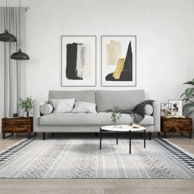 Mesas centro 2 uds madera ingeniería roble ahumado 50x46x35 cm en Mesas de centro | Comprar online en Foru.es