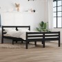 Estructura de cama madera maciza negra King Size 150x200 cm de vidaXL, Camas y somieres - Ref: Foro24-814828, Precio: 152,00 ...