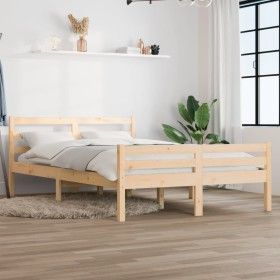 Estructura de cama de madera maciza 160x200 cm de vidaXL, Camas y somieres - Ref: Foro24-814829, Precio: 118,68 €, Descuento: %