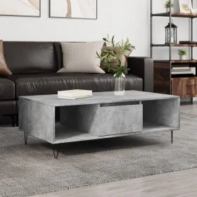 Mesa de centro madera de ingeniería gris hormigón 104x60x35 cm de vidaXL, Mesas de centro - Ref: Foro24-827088, Precio: 64,28...