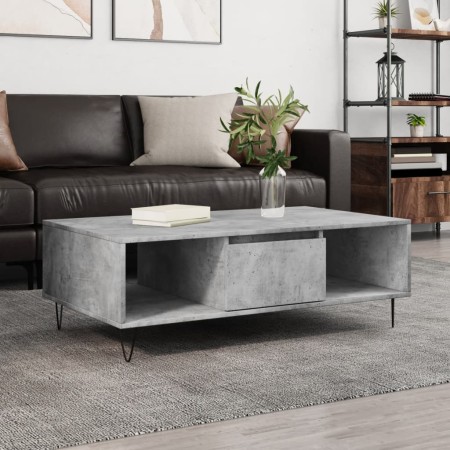 Mesa de centro madera de ingeniería gris hormigón 104x60x35 cm de vidaXL, Mesas de centro - Ref: Foro24-827088, Precio: 65,07...