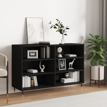 Aparador de madera contrachapada negro 103,5x35x70 cm de vidaXL, Aparadores - Ref: Foro24-827101, Precio: 73,31 €, Descuento: %