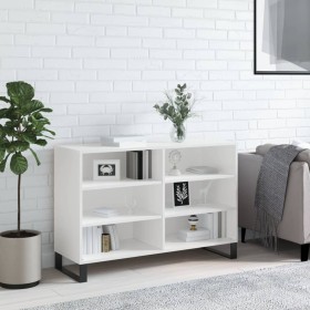 Aparador de madera contrachapada blanco brillo 103,5x35x70 cm de vidaXL, Aparadores - Ref: Foro24-827118, Precio: 81,64 €, De...