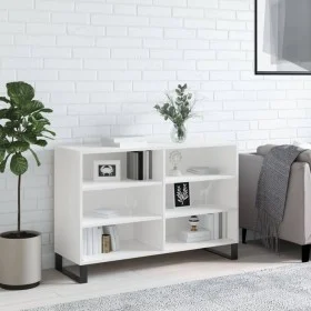 Aparador de madera contrachapada blanco brillo 103,5x35x70 cm de vidaXL, Aparadores - Ref: Foro24-827118, Precio: 80,65 €, De...