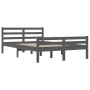 Estructura de cama de madera maciza gris 160x200 cm de vidaXL, Camas y somieres - Ref: Foro24-814831, Precio: 137,13 €, Descu...