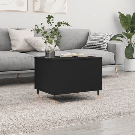 Mesa de centro madera contrachapada negro 60x44,5x45 cm en Mesas de centro | Comprar online en Foru.es