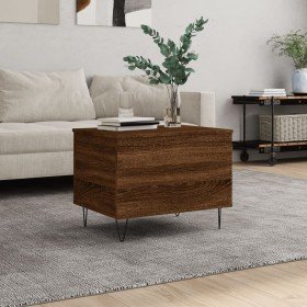 Mesa de centro madera contrachapada roble marrón 60x44,5x45 cm en Mesas de centro | Comprar online en Foru.es