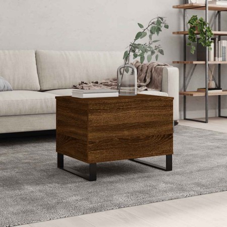 Mesa de centro madera contrachapada roble marrón 60x44,5x45 cm en Mesas de centro | Comprar online en Foru.es