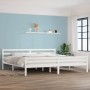Estructura de cama madera maciza blanco Supe King 180x200 cm de vidaXL, Camas y somieres - Ref: Foro24-814835, Precio: 131,90...