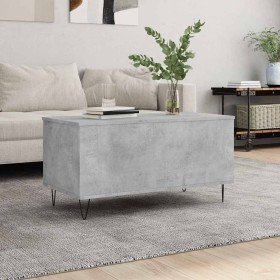 Mesa de centro madera contrachapada gris hormigón 90x44,5x45 cm en Mesas de centro | Comprar online en Foru.es