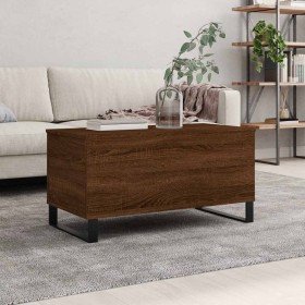 Mesa de centro madera contrachapada roble marrón 90x44,5x45 cm en Mesas de centro | Comprar online en Foru.es