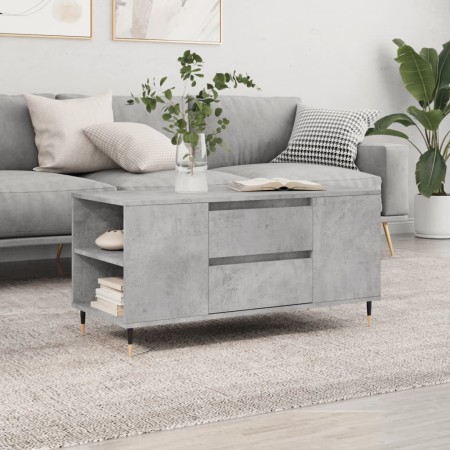 Mesa de centro madera ingeniería gris hormigón 102x44,5x50 cm en Mesas de centro | Comprar online en Foru.es