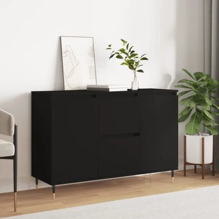Aparador de madera de ingeniería negro 104x35x70 cm de vidaXL, Aparadores - Ref: Foro24-827197, Precio: 101,69 €, Descuento: %