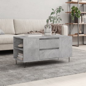 Mesa de centro madera ingeniería gris hormigón 102x44,5x50 cm en Mesas de centro | Comprar online en Foru.es