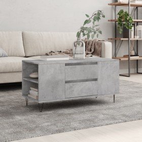 Mesa de centro madera ingeniería gris hormigón 102x44,5x50 cm en Mesas de centro | Comprar online en Foru.es