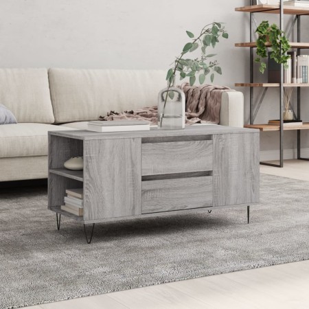 Mesa de centro madera de ingeniería gris Sonoma 102x44,5x50 cm en Mesas de centro | Comprar online en Foru.es