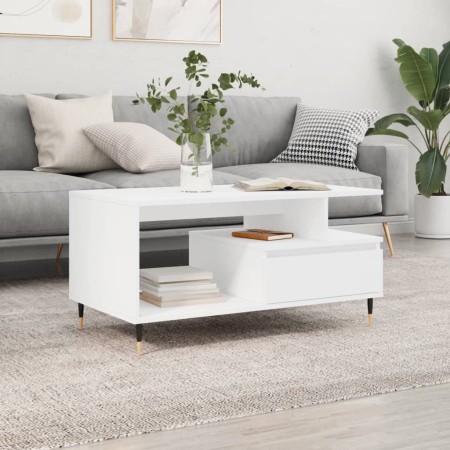 Mesa de centro madera contrachapada blanca 90x49x45 cm en Mesas de centro | Comprar online en Foru.es