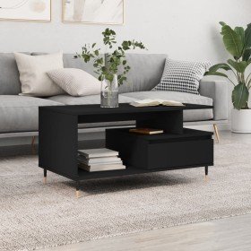 Mesa de centro madera contrachapada negro 90x49x45 cm en Mesas de centro | Comprar online en Foru.es
