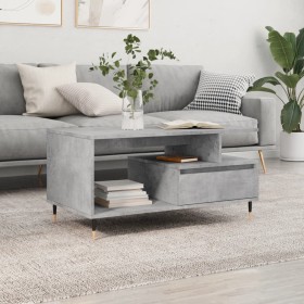 Mesa de centro madera contrachapada gris hormigón 90x49x45 cm en Mesas de centro | Comprar online en Foru.es
