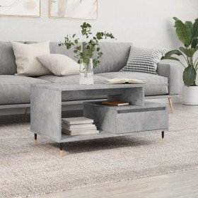 Mesa de centro madera contrachapada gris hormigón 90x49x45 cm en Mesas de centro | Comprar online en Foru.es