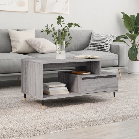Mesa de centro madera contrachapada gris Sonoma 90x49x45 cm en Mesas de centro | Comprar online en Foru.es