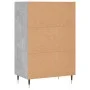Aparador alto madera de ingeniería gris hormigón 57x35x90 cm de vidaXL, Aparadores - Ref: Foro24-827224, Precio: 54,91 €, Des...