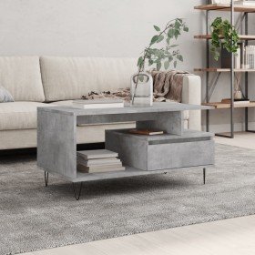 Mesa de centro madera contrachapada gris hormigón 90x49x45 cm en Mesas de centro | Comprar online en Foru.es