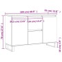 Aparador de madera de ingeniería roble ahumado 104x35x70 cm de vidaXL, Aparadores - Ref: Foro24-827217, Precio: 97,79 €, Desc...