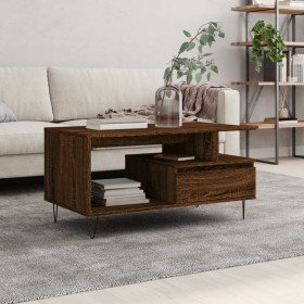Mesa de centro madera contrachapada roble marrón 90x49x45 cm en Mesas de centro | Comprar online en Foru.es