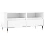Mueble de TV madera contrachapada blanco brillo 100x34,5x44,5cm en Muebles TV | Comprar online en Foru.es