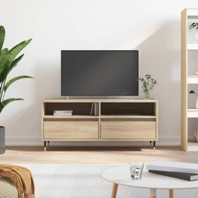 Mueble de TV madera contrachapada roble Sonoma 100x34,5x44,5 cm en Muebles TV | Comprar online en Foru.es