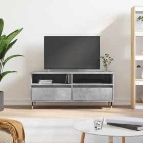 Mueble de TV madera contrachapada gris hormigón 100x34,5x44,5cm en Muebles TV | Comprar online en Foru.es