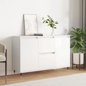 Aparador de madera de ingeniería blanco brillante 104x35x70 cm de vidaXL, Aparadores - Ref: Foro24-827198, Precio: 107,84 €, ...