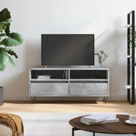 Mueble de TV madera contrachapada gris hormigón 100x34,5x44,5cm en Muebles TV | Comprar online en Foru.es