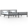Estructura de cama madera maciza gris 200x200 cm de vidaXL, Camas y somieres - Ref: Foro24-814841, Precio: 102,54 €, Descuent...