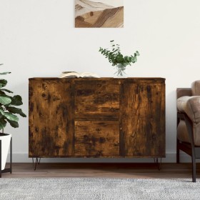 Aparador de madera de ingeniería roble ahumado 104x35x70 cm de vidaXL, Aparadores - Ref: Foro24-827209, Precio: 86,38 €, Desc...