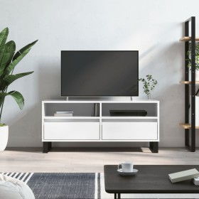 Mueble de TV madera contrachapada blanco brillo 100x34,5x44,5cm en Muebles TV | Comprar online en Foru.es