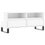 Mueble de TV madera contrachapada blanco brillo 100x34,5x44,5cm en Muebles TV | Comprar online en Foru.es