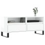 Mueble de TV madera contrachapada blanco brillo 100x34,5x44,5cm en Muebles TV | Comprar online en Foru.es
