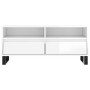 Mueble de TV madera contrachapada blanco brillo 100x34,5x44,5cm en Muebles TV | Comprar online en Foru.es