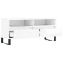Mueble de TV madera contrachapada blanco brillo 100x34,5x44,5cm en Muebles TV | Comprar online en Foru.es