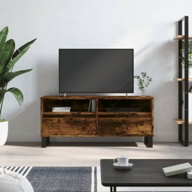 Mueble de TV madera contrachapada roble ahumado 100x34,5x44,5cm en Muebles TV | Comprar online en Foru.es