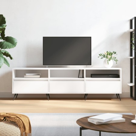 Mueble de TV madera contrachapada blanco 150x30x44,5 cm en Muebles TV | Comprar online en Foru.es