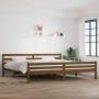 Estructura de cama madera maciza marrón miel 200x200 cm de vidaXL, Camas y somieres - Ref: Foro24-814842, Precio: 102,54 €, D...
