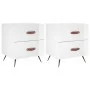 Mesita noche 2 uds madera ingeniería blanco brillo 40x35x47,5cm de vidaXL, Mesitas de noche - Ref: Foro24-827249, Precio: 61,...