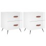 Mesita noche 2 uds madera ingeniería blanco brillo 40x35x47,5cm de vidaXL, Mesitas de noche - Ref: Foro24-827249, Precio: 61,...